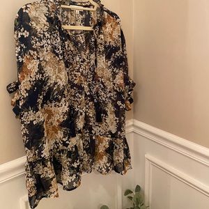 Never worn. Lightweight and sheer blouse.